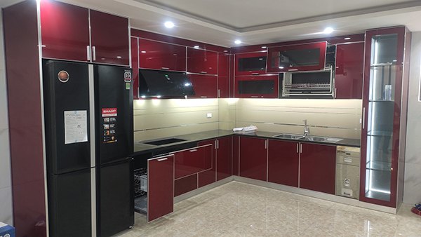 tủ bếp inox cánh kính tphcm