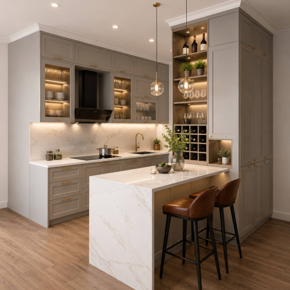 Kệ bếp gỗ mini nhỏ gọn, hiện đại chất lượng cao