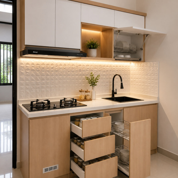 Kệ bếp gỗ mini nhỏ gọn, hiện đại chất lượng cao