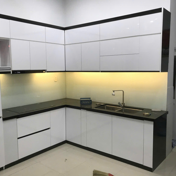 Tủ bếp chữ L tối ưu không gian tại Thịnh Phát Việt