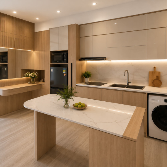 Mua tủ bếp gỗ công nghiệp tphcm chất lượng cao, giá tốt