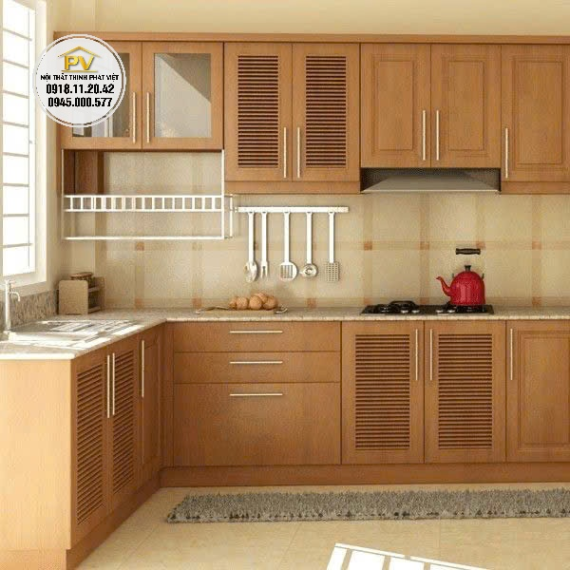 Tủ bếp trên 2 tầng