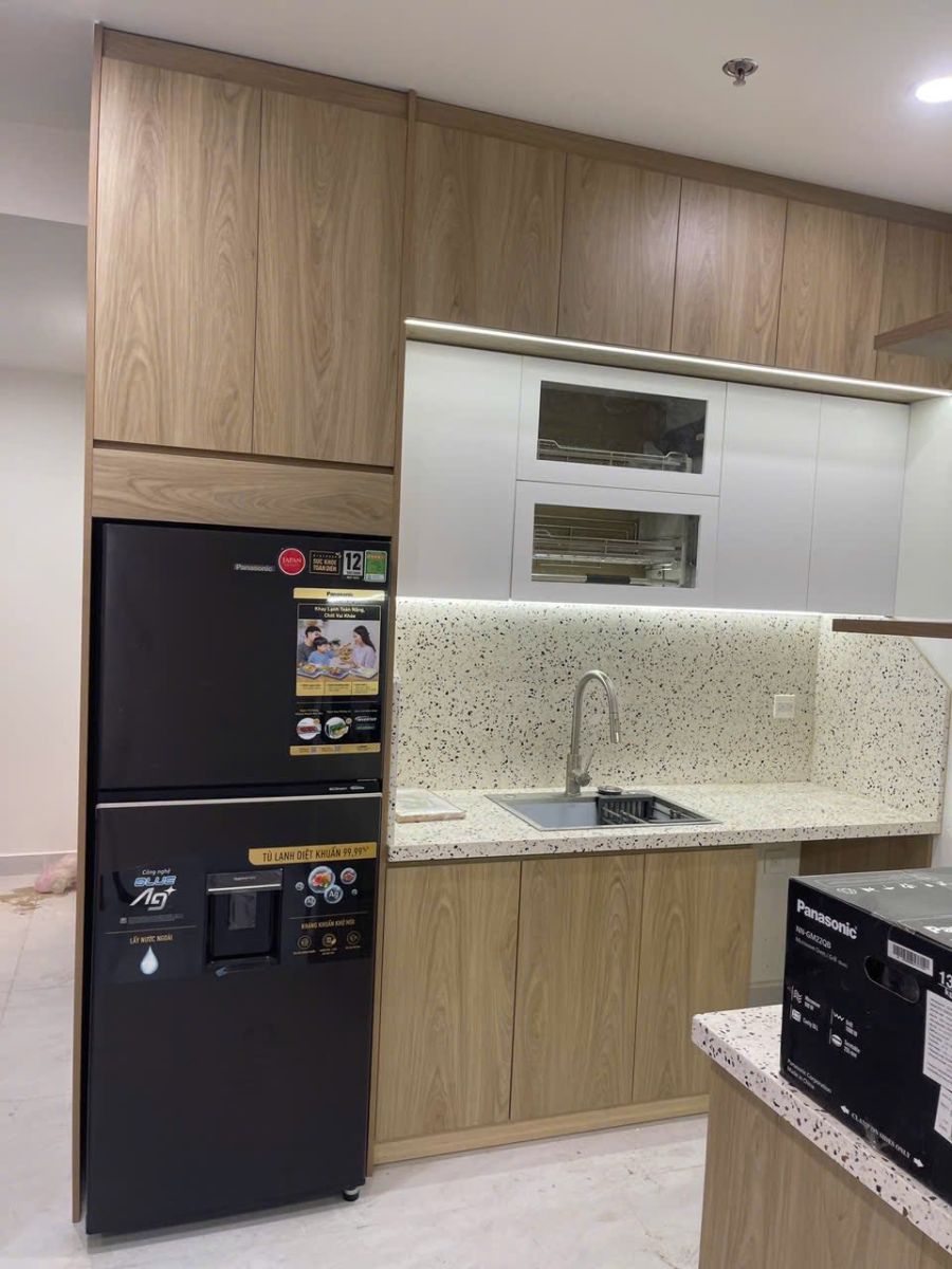 tủ bếp nhựa giả gỗ