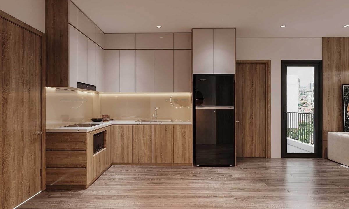 tủ bếp gỗ công nghiệp