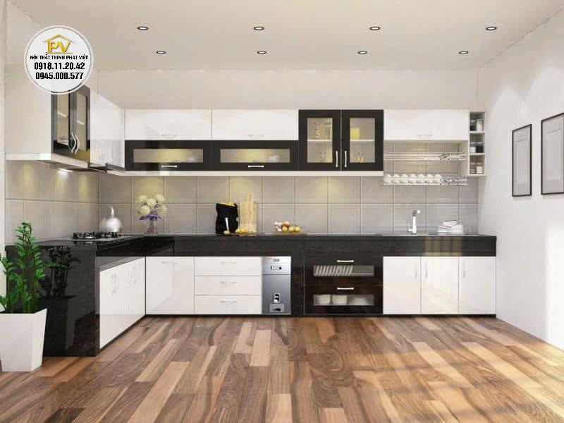 Mẫu tủ bếp đơn giản