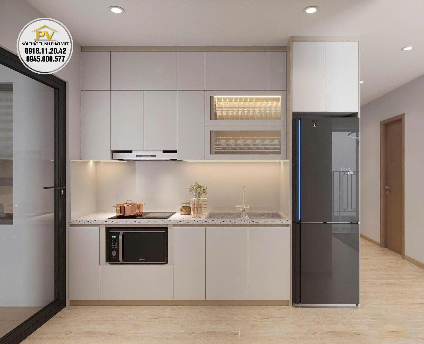 Tủ bếp gỗ công nghiệp