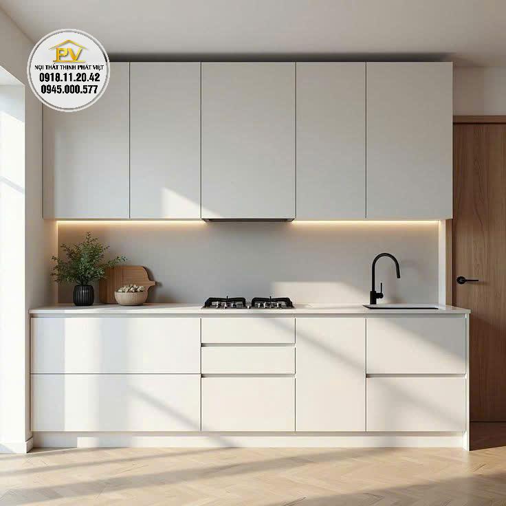 Tủ bếp gỗ công nghiệp