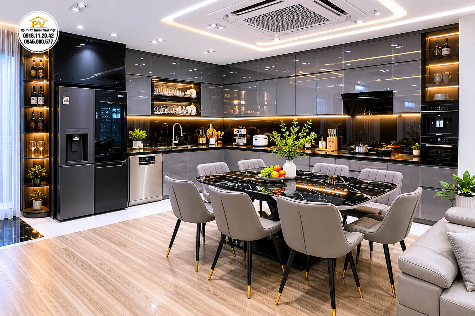 tủ bếp chữ L tại tphcm