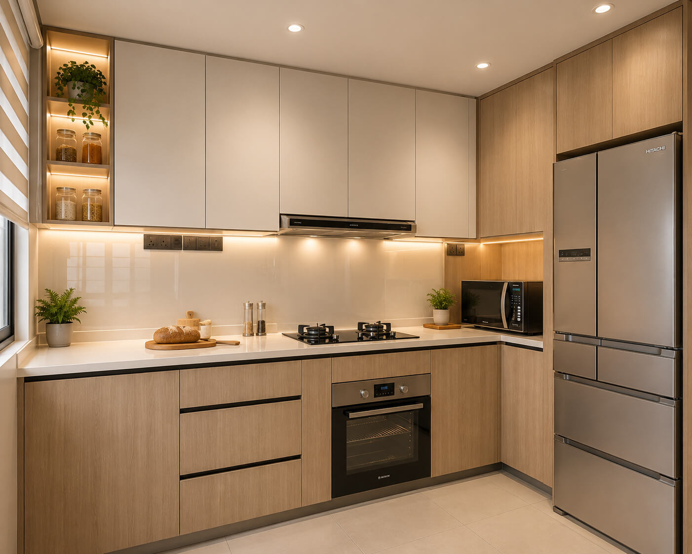 tủ bếp nhựa giả gỗ tphcm