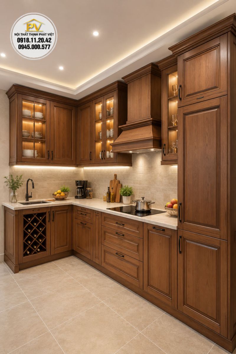 tủ bếp nhựa giả gỗ tphcm