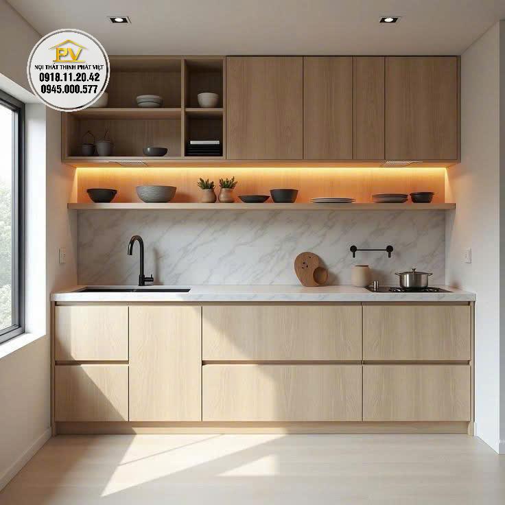 tủ bếp gỗ công nghiệp giá rẻ