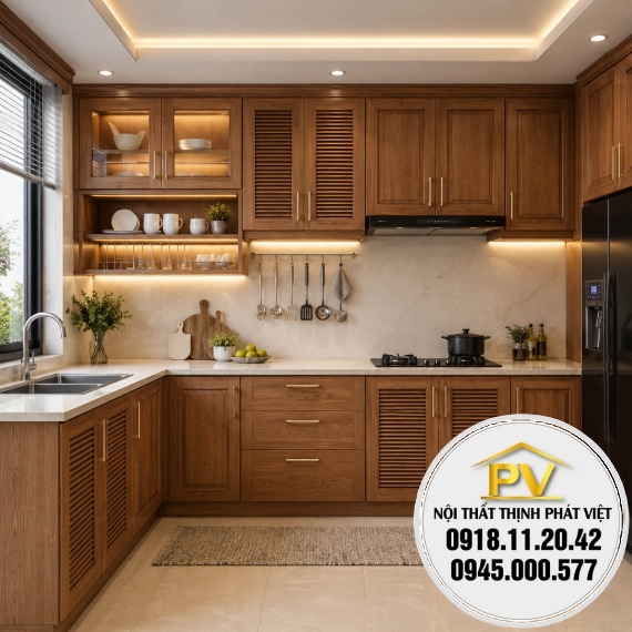 Địa chỉ mua tủ bếp nhựa giả gỗ tphcm chống nước tốt 