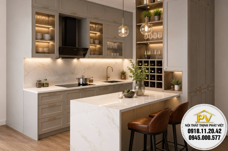 Kệ bếp gỗ mini nhỏ gọn, hiện đại chất lượng cao