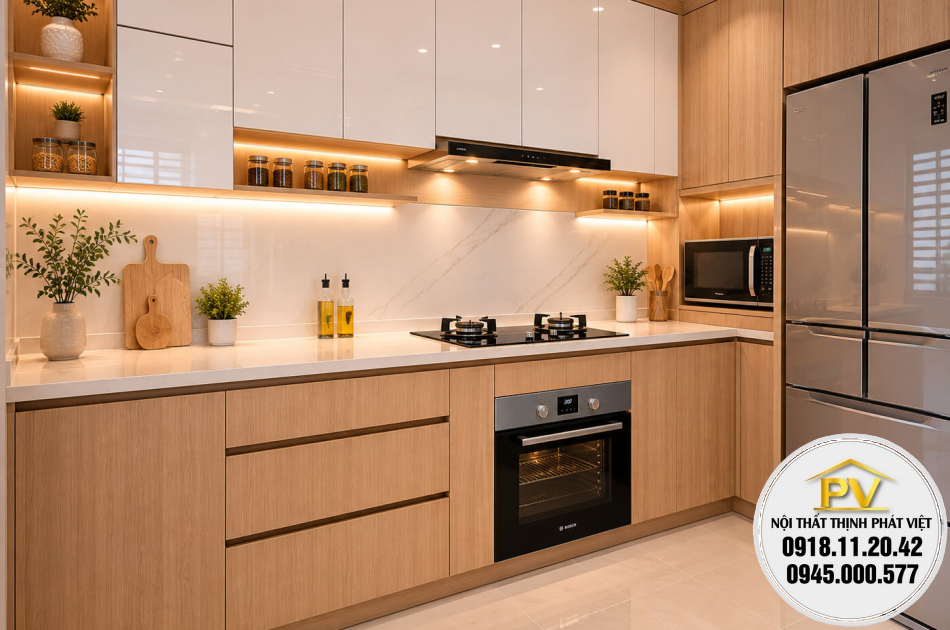 Kệ bếp gỗ mini nhỏ gọn, hiện đại chất lượng cao