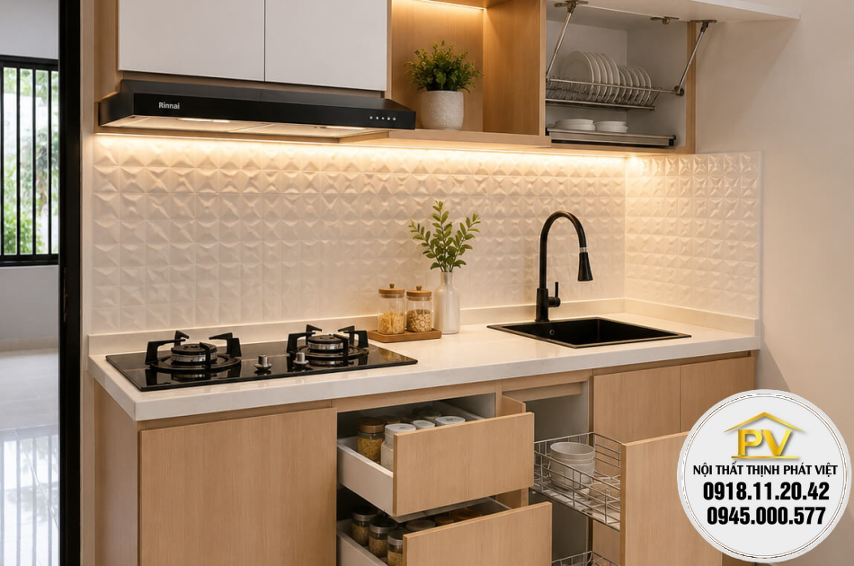 Kệ bếp gỗ mini nhỏ gọn, hiện đại chất lượng cao