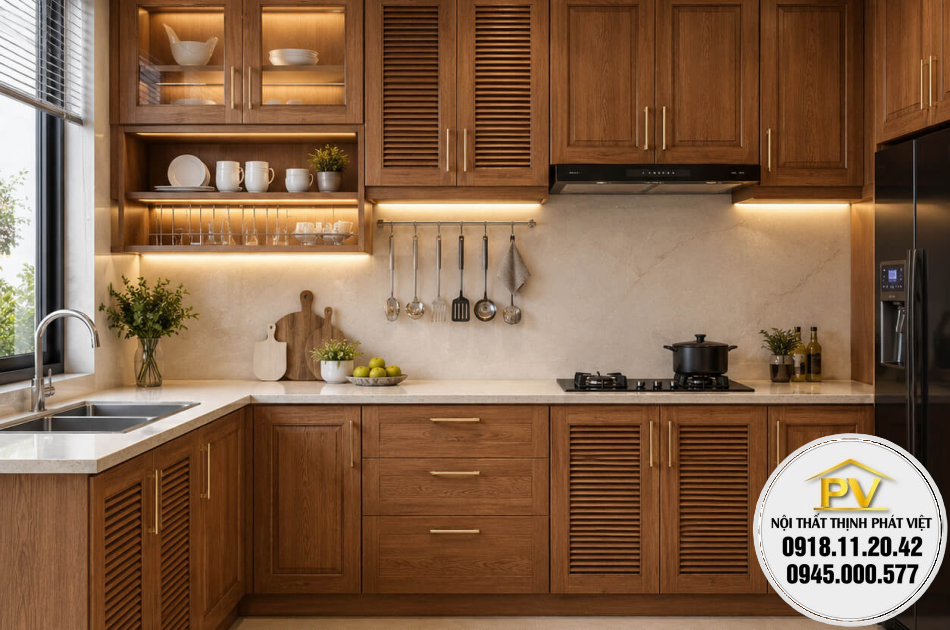 Địa chỉ mua tủ bếp nhựa giả gỗ tphcm chống nước tốt 